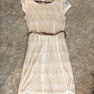 Lace dress with nude slip underneath